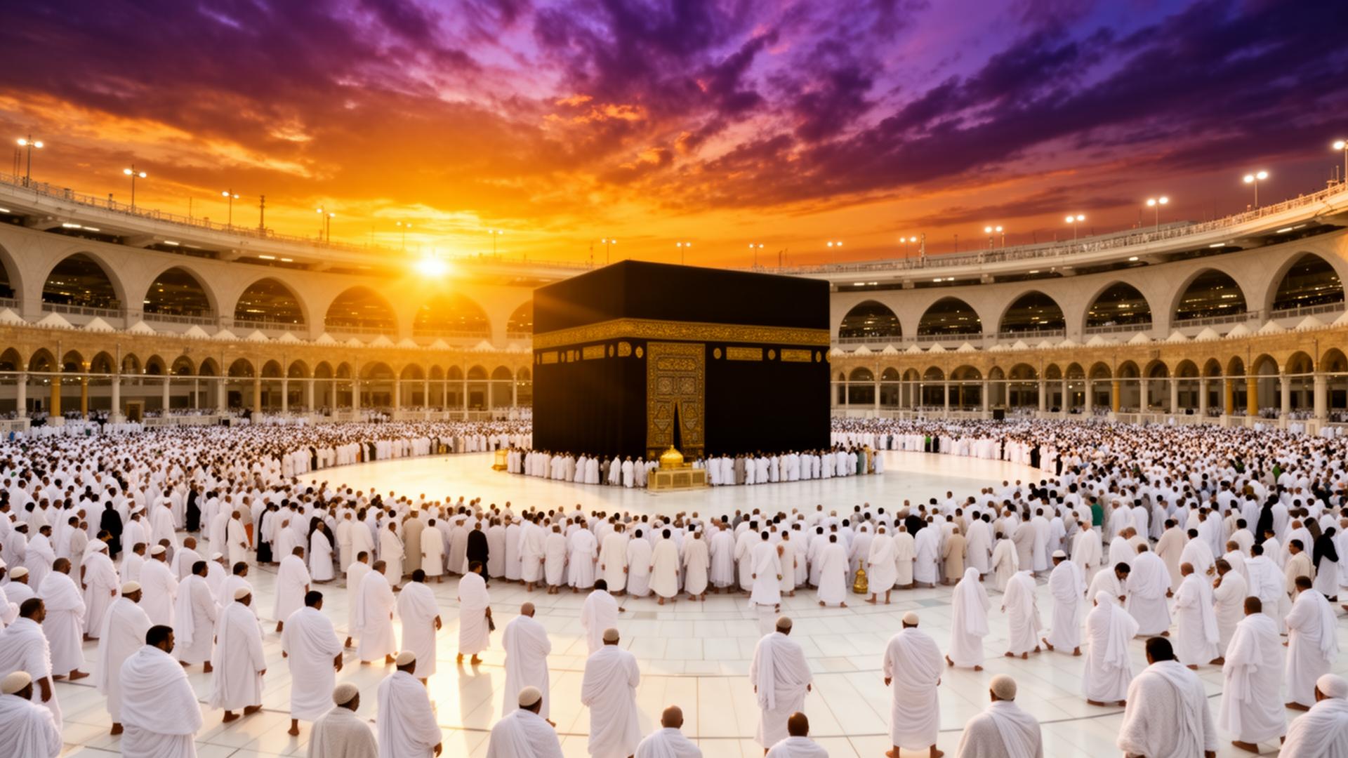 Pilgrims performing Hajj at Masjid al-Haram